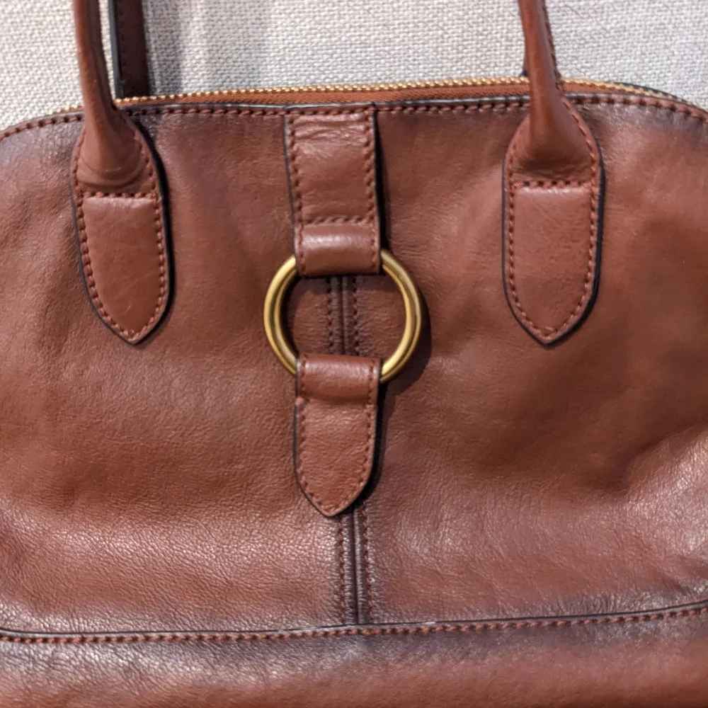 Frye Ring Dome Leather Satchel Bag - Picture 12 of 14